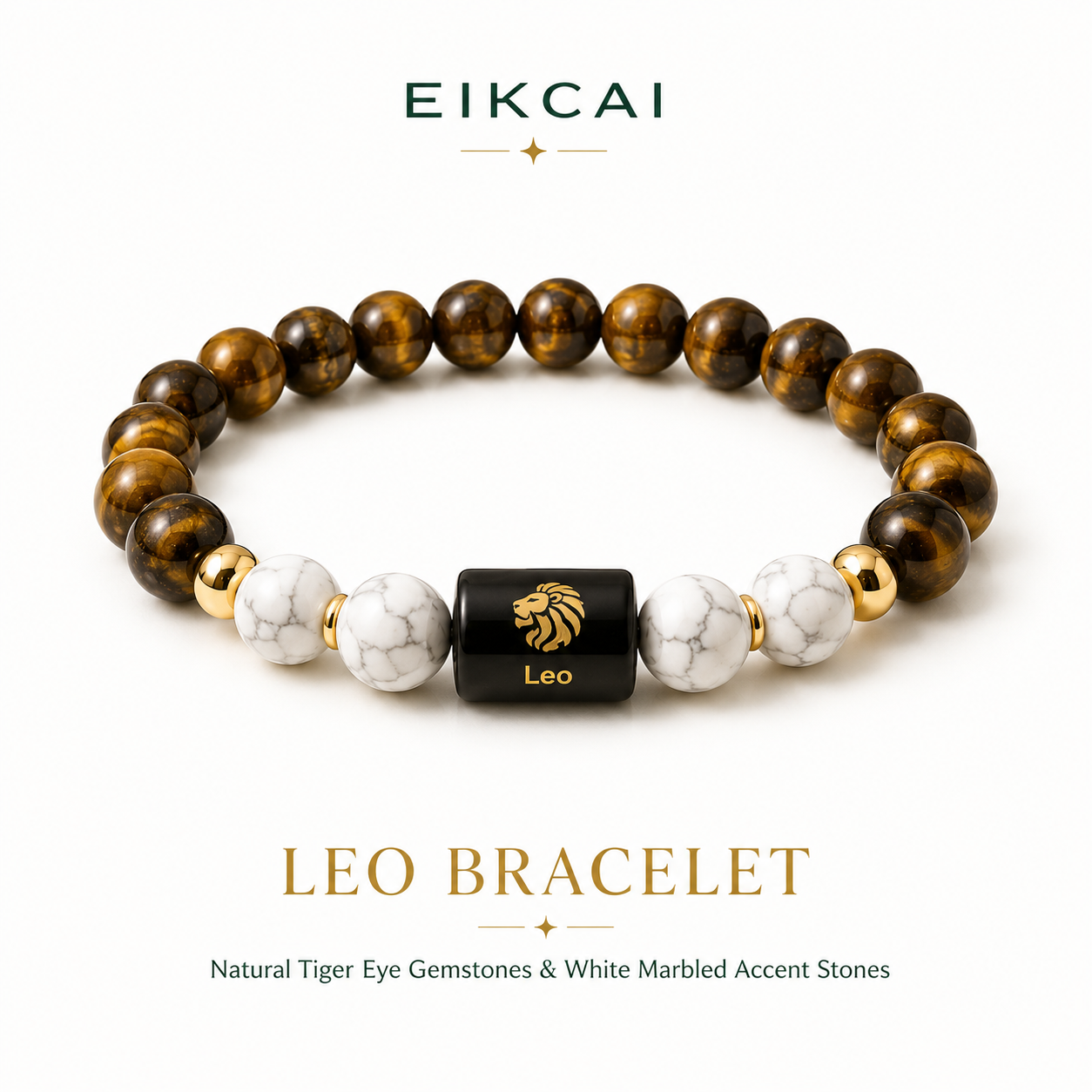 Leo (सिंह राशि) Zodiac Tiger Eye & Citrine Bracelet