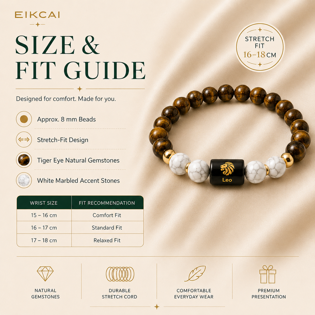 Leo (सिंह राशि) Zodiac Tiger Eye & Citrine Bracelet