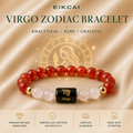 Virgo (कन्या राशि) Zodiac Carnelian & Milky Quartz Bracelet