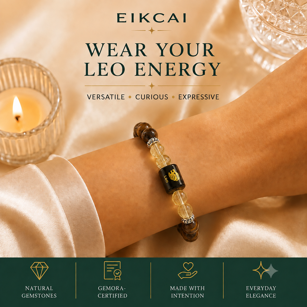 Leo (सिंह राशि) Zodiac Tiger Eye & Citrine Bracelet