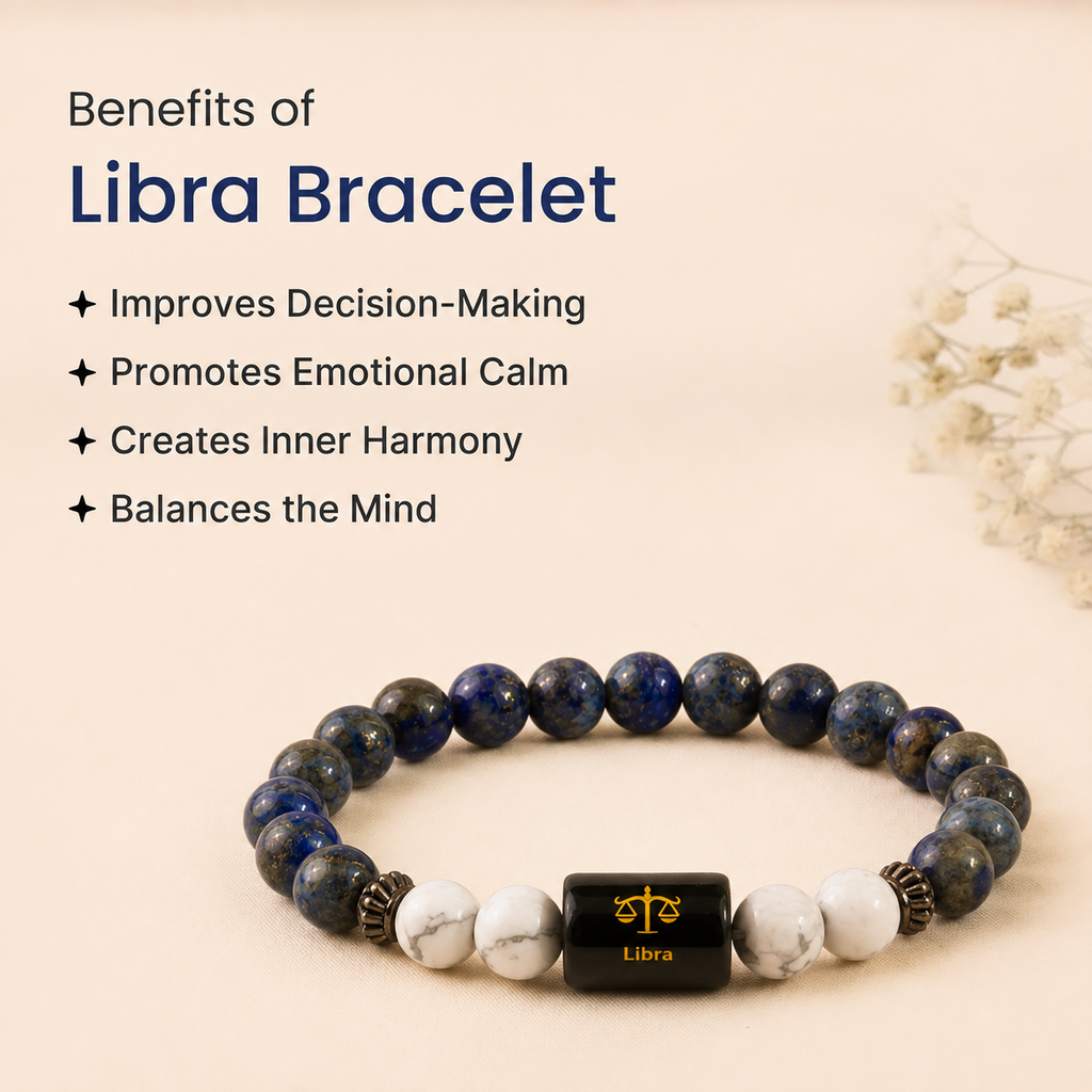 Libra (तुला राशि) Zodiac Lapis Lazuli & Howlite Bracelet