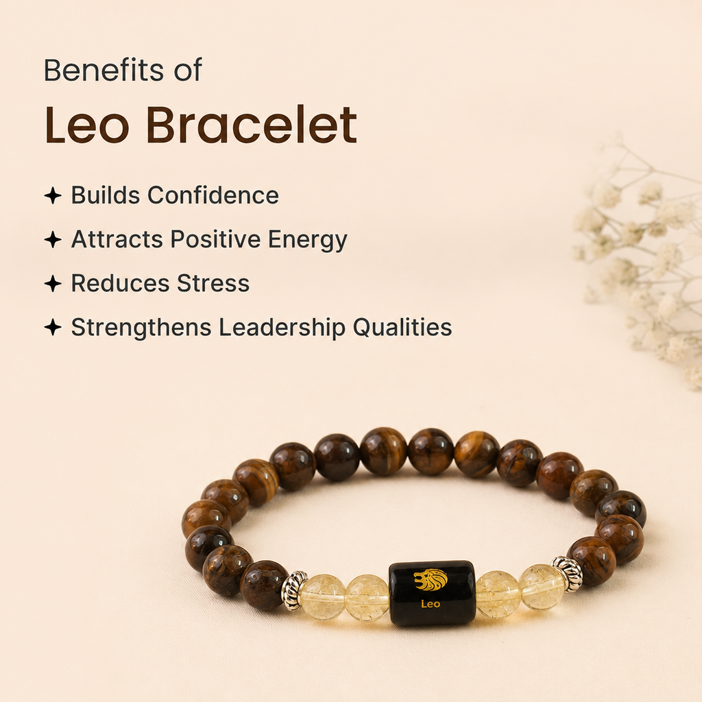 Leo (सिंह राशि) Zodiac Tiger Eye & Citrine Bracelet
