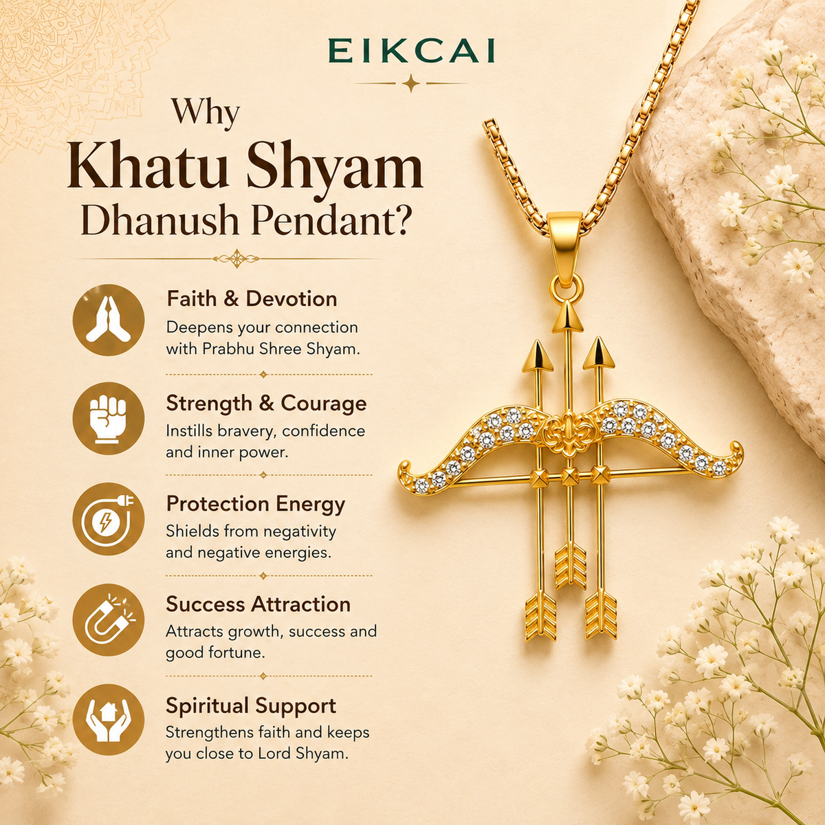 Khatu Shyam Dhanush Pendant with Chain