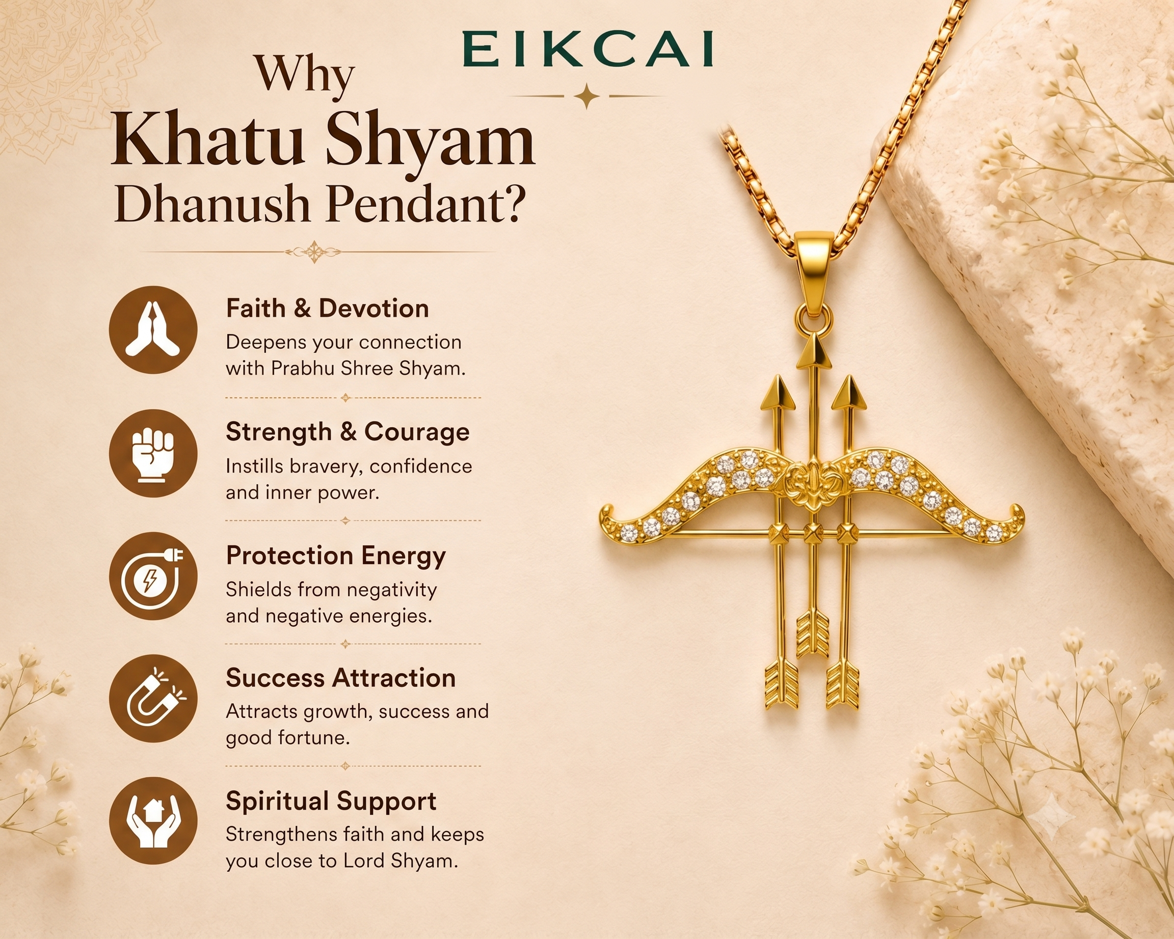 Khatu Shyam Dhanush Pendant with Chain