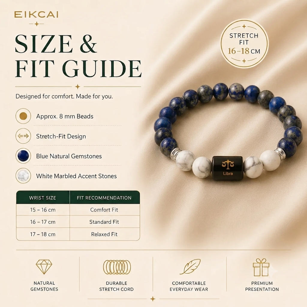 Libra (तुला राशि) Zodiac Lapis Lazuli & Howlite Bracelet