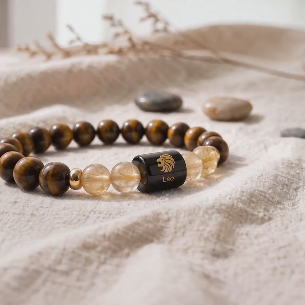 Leo (सिंह राशि) Zodiac Tiger Eye & Citrine Bracelet