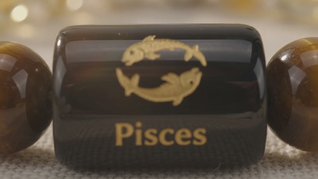 Pisces (मीन राशि) Zodiac Citrine & Tiger Eye Bracelet