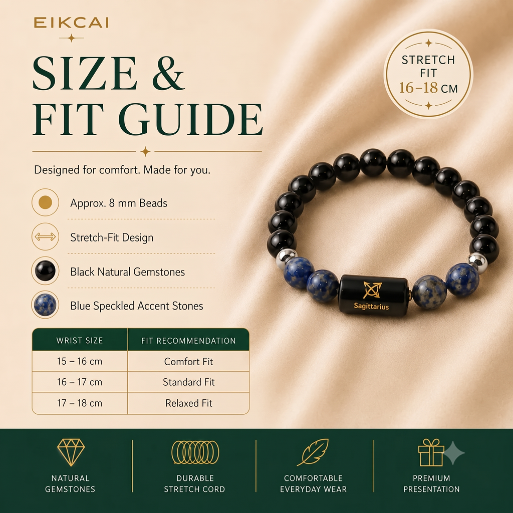 Sagittarius (धनु राशि) Zodiac Black Obsidian & Lapis Lazuli Bracelet