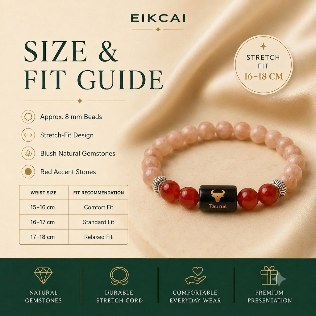 Taurus (वृषभ राशि) Zodiac Sunstone & Carnelian Bracelet